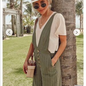 Linen pinstripe jumpsuit